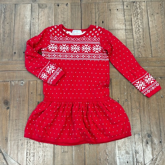 Hanna andersson fairisle snowflake drop waist sweater dres - Picture 1 of 5